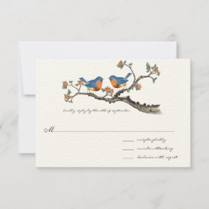 Jote Vintage Bluebirds Invitations de mariage