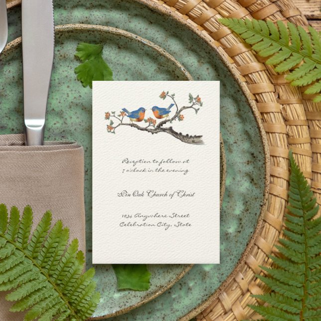 Jote Vintage Bluebirds Invitations de mariage (Créateur téléchargé)