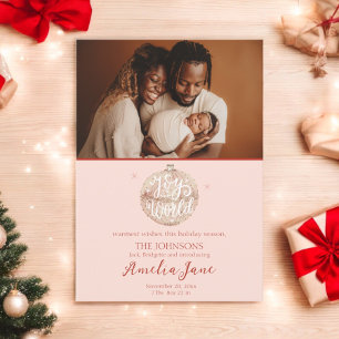 Joto the World Christmas Birth Announcement Einladung