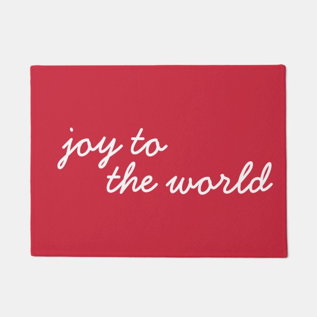 Joto the World Christmas einfache Skript Red Fußmatte (Vorderseite)