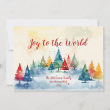 Joto the World Colorful Pines Weihnachtskarte