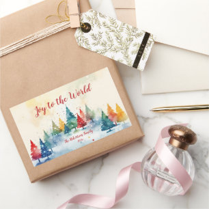 Joto the World Colorful Trees Weihnachtsaufkleber Rechteckiger Aufkleber