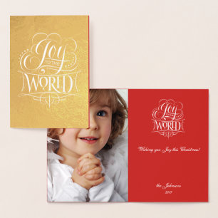 Joto the World Gold Foil Christmas Lettering Folienkarte