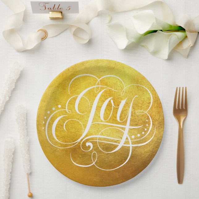 Joto the World Luxury Christmas - Imitats Gold Foi Pappteller (Hochzeit)
