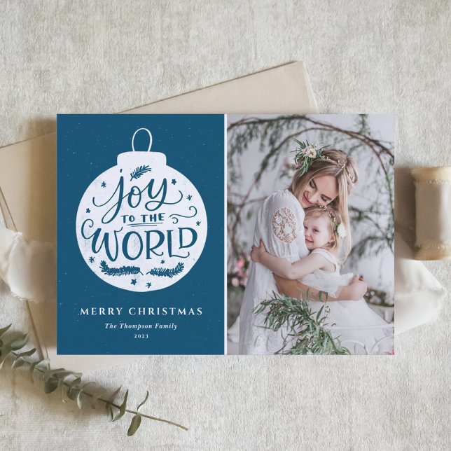 Joto the World Quote Blue Foto Frohe Weihnachten (Von Creator hochgeladen)