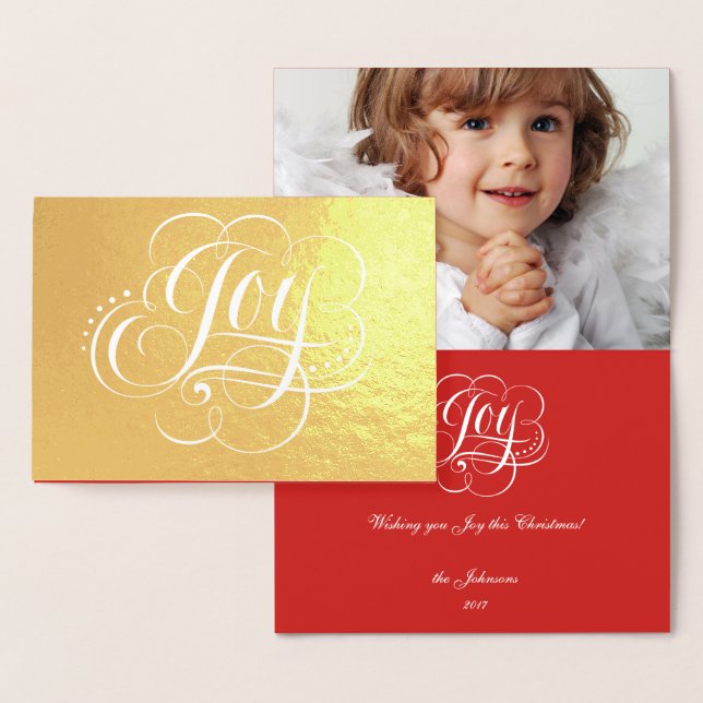 Joto the World Real Customize Foto Weihnachten Folienkarte (Anzeige)
