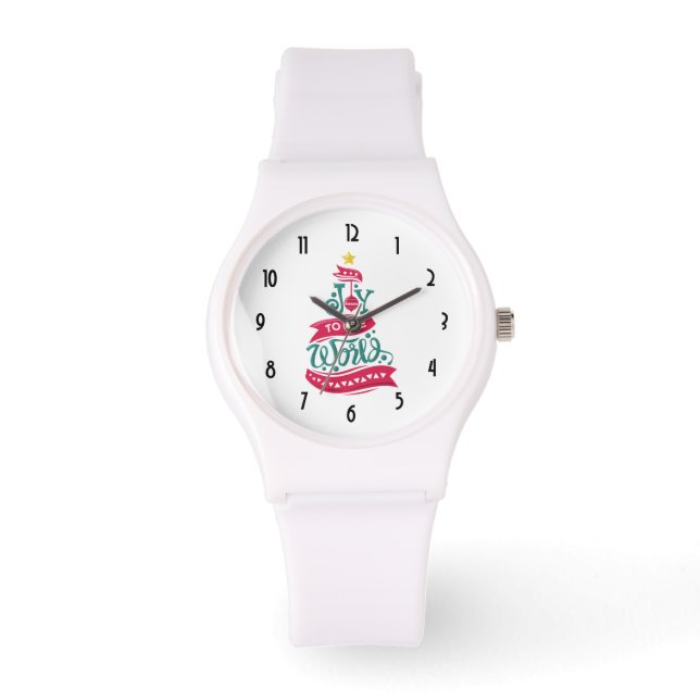 Joto the World Weihnachtsziffer Typografie Armbanduhr (Vorderseite)