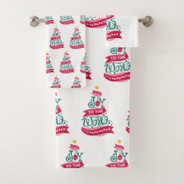 Joto the World Weihnachtsziffer Typografie Badhandtuch Set