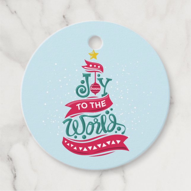 Joto the World Weihnachtsziffer Typografie Geschenkanhänger (Vorderseite)