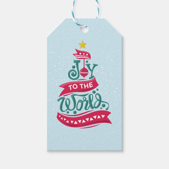 Joto the World Weihnachtsziffer Typografie Geschenkanhänger (Vorderseite)