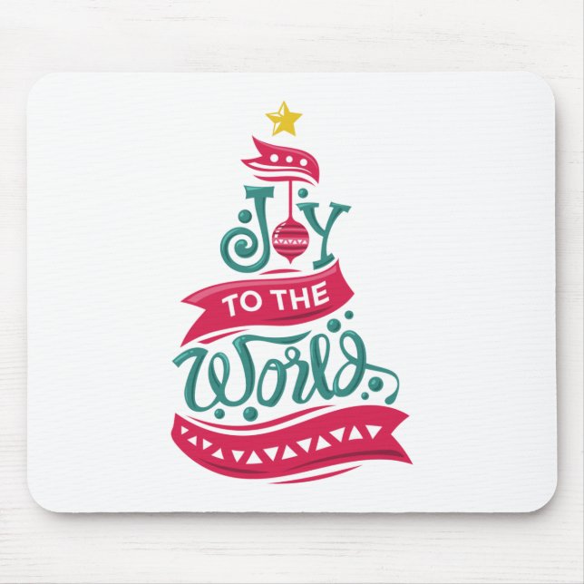 Joto the World Weihnachtsziffer Typografie Mousepad (Vorne)