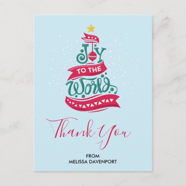 Joto the World Weihnachtsziffer Typografie Postkarte (Vorderseite)