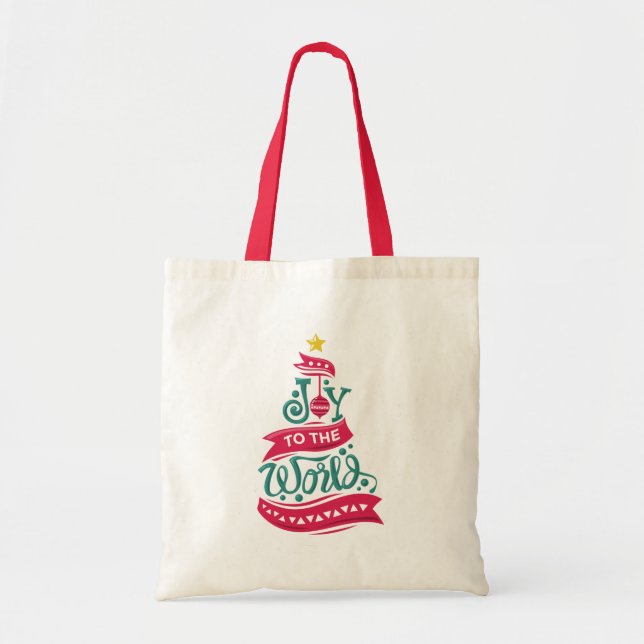 Joto the World Weihnachtsziffer Typografie Tragetasche (Vorne)
