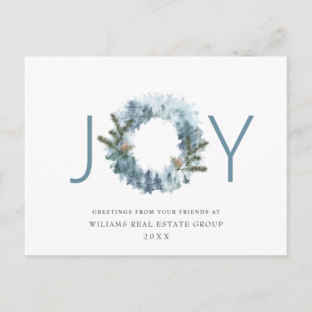 Joty Festive Holly Berry Weihnachtsgrüße Urlaub Postkarte (Vorderseite)