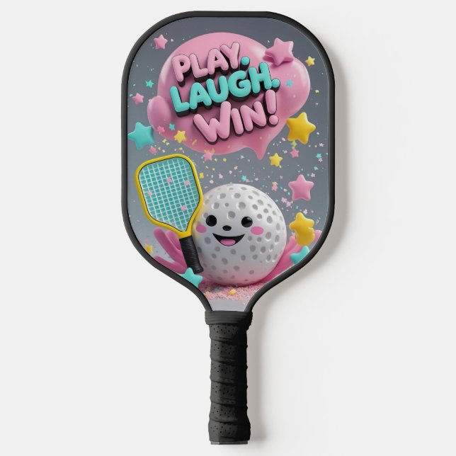 Joue. Rire. Gagnez ! Raquette de Pickleball (Recto)