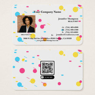 Jouer Abstrait Memphis Carte de visite arrondi