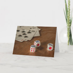 Jouer aux cartes et aux dés Carte de voeux