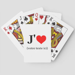 Jouer aux cartes J'aime (votre texte ici) Spielkarten