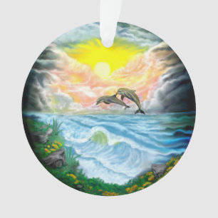 Jouer aux dauphins sous le soleil