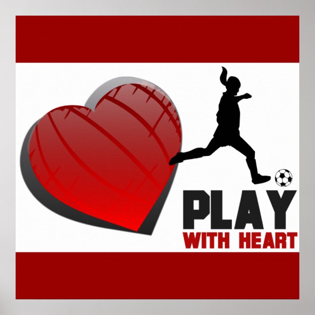 Jouer Avec Les Filles Du Coeur Poster De Football (Devant)