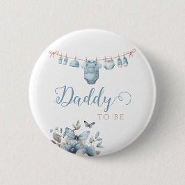 Jouer Blue Minimal Baby Outfit Daddy Pin Badge