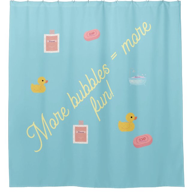 Jouer Bubble Fun Douche rideau - "Plus de bulles (Devant)