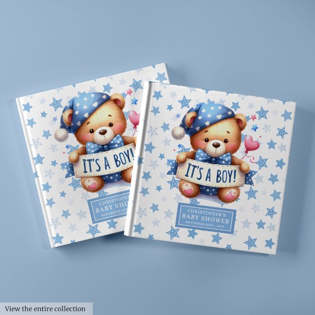Jouer C’est un livre d’or pour baby shower (Playful It’s a boy guest book for baby shower)