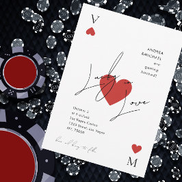 Jouer Card Heart Vegas Casino Faire-part de mariag