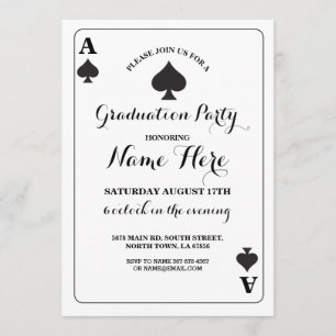 Jouer carte Ace of Spades Vegas Invitation de dipl