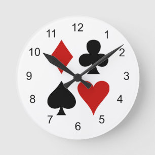 Jouer Carte Convient Design Horloge murale