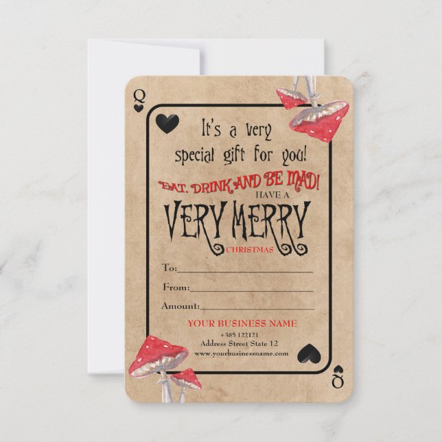 Jouer Carte Crazy Champhrooms Noël (Devant)