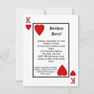 Jouer Carte King Hearts Anniversaire