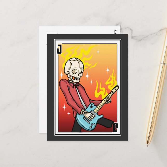 Jouer Carte Squelette Jouer Guitare (Devant/Arrière en situation)