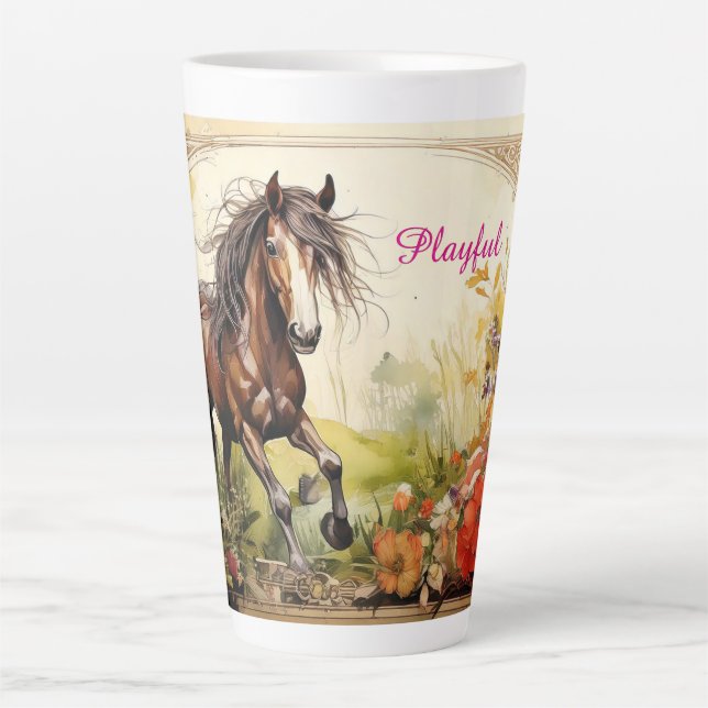 Jouer Cheval Latte Mug (Devant)