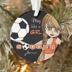 Jouer Comme Une Fille Football orange et noir