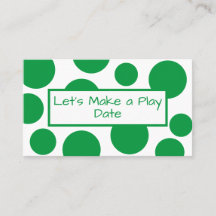 Jouer Date Green Polka Carte de visite