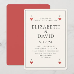 Jouer des cartes vintages coeurs Mariage simple
