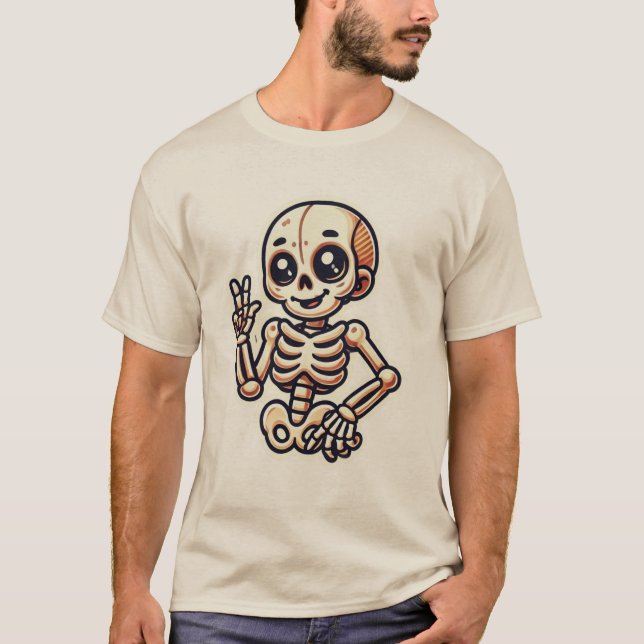 Jouer dessin de squelette T-shirt design (Devant)