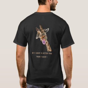 Jouer Drôle Giraffe T-Shirt Don - Texte Personnali