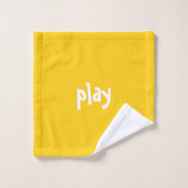 "jouer" Funny Fun Bright Happy (Gant de toilette)