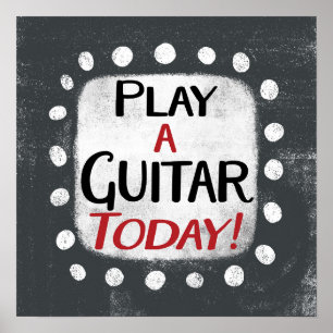 Jouer Guitare Aujourd'hui Poster Wall Art