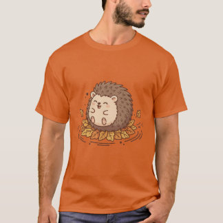 Jouer Hérisson sur les feuilles d'automne T-shirt