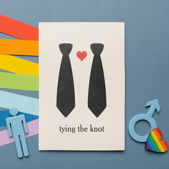 Jouer Le Faire-part de mariage Gay Knot (Presenting this beautiful Tying the Knot Gay Wedding Invitation for your special day.)