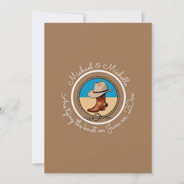 Jouer le noeud Cowboy Faire-part de mariage (Devant)