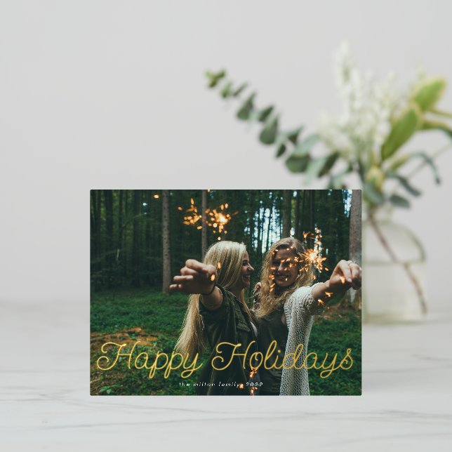 Jouer Script Photo Bonne Carte de vacances (Debout devant)