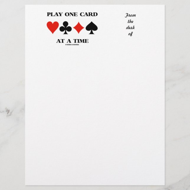 Jouer Une Carte À La Fois (Quatre Costumes De Cart (Devant)
