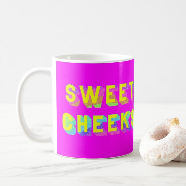 Joues sucrées Mug Arc-en-ciel (Avec donut)
