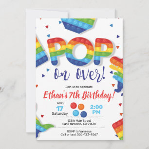 Jouet Fidget, Pop it, Invitation Fidget avec Pop I