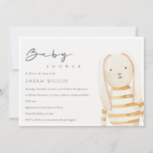  Jouet ivoire Jaune lapin doux Invitation Baby sho