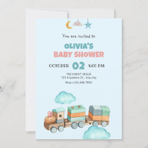 Jouets en bois baby shower Invitation